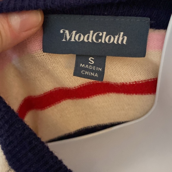 LAST DAY - Modcloth Cream Ringer Tee - Size S - Picture 8 of 9